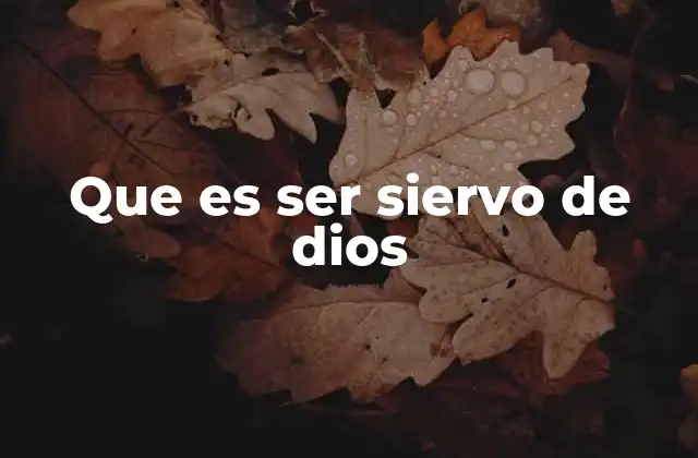 La vocación del siervo en la vida cristiana