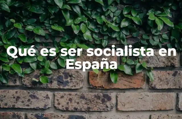 Qué es Ser Socialista en España