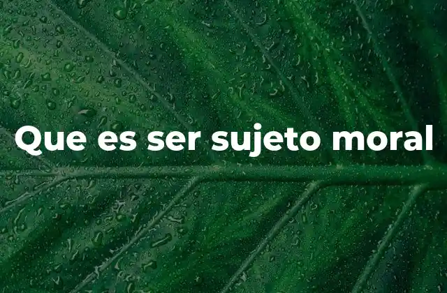 Que es Ser Sujeto Moral 2 La importancia de reconocer el sujeto moral en la sociedad