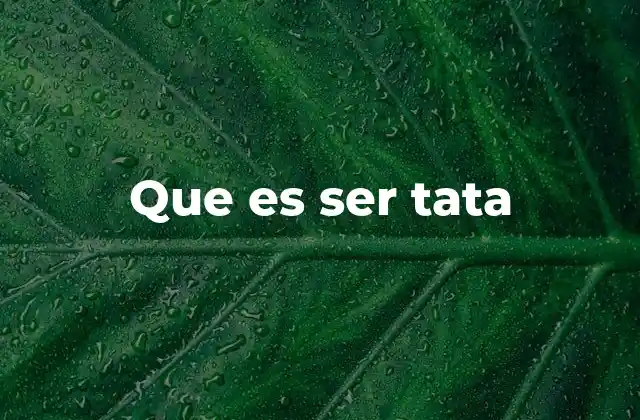 Que es Ser Tata