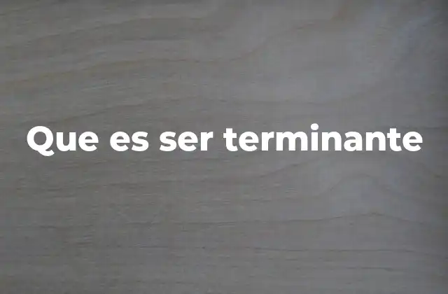 Que es Ser Terminante