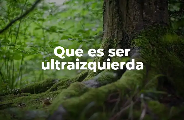 Que es Ser Ultraizquierda