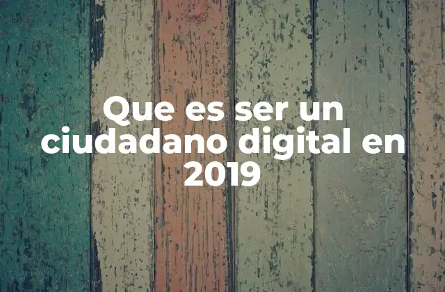 Que es Ser un Ciudadano Digital en 2019