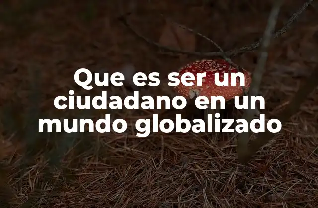 Que es Ser un Ciudadano en un Mundo Globalizado