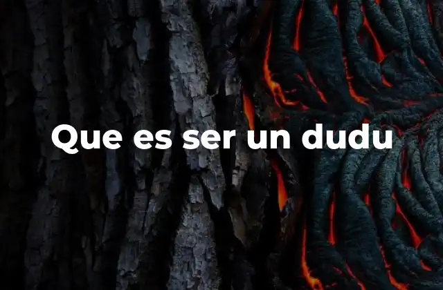 Que es Ser un Dudu