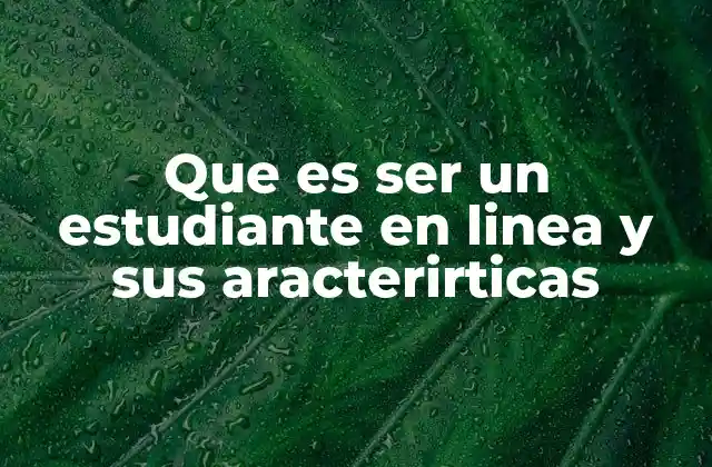 Que es Ser un Estudiante en Linea y Sus Aracterirticas