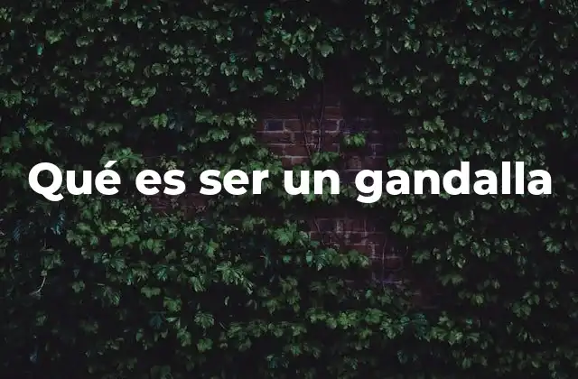 Qué es Ser un Gandalla