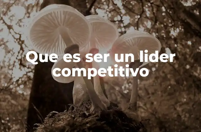 Que es Ser un Lider Competitivo 2 Características que distinguen a un líder competitivo