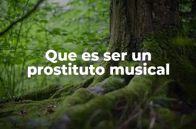 Que es Ser un Prostituto Musical