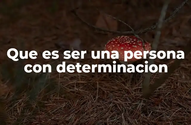 Que es Ser una Persona con Determinacion