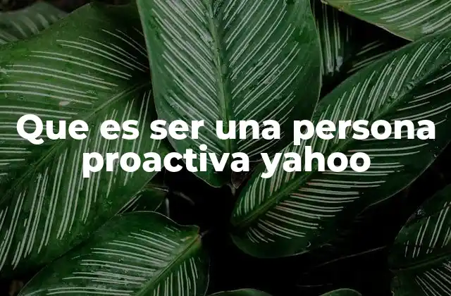 Que es Ser una Persona Proactiva Yahoo