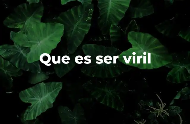 Que es Ser Viril