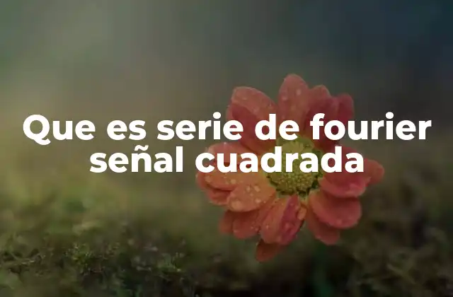 Que es Serie de Fourier Señal Cuadrada