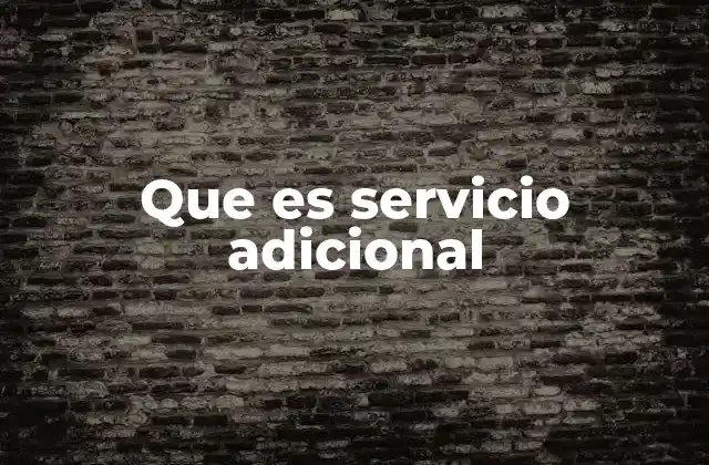 Que es Servicio Adicional
