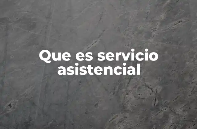 Que es Servicio Asistencial