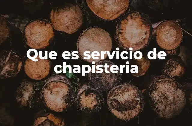 Que es Servicio de Chapisteria