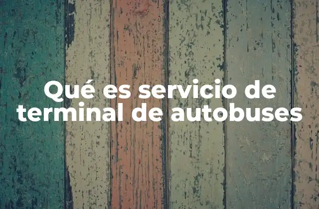 Qué es Servicio de Terminal de Autobuses