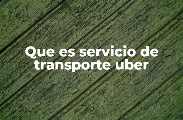 Que es Servicio de Transporte Uber