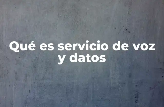 Qué es Servicio de Voz y Datos
