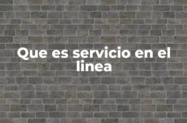 Que es Servicio en el Linea