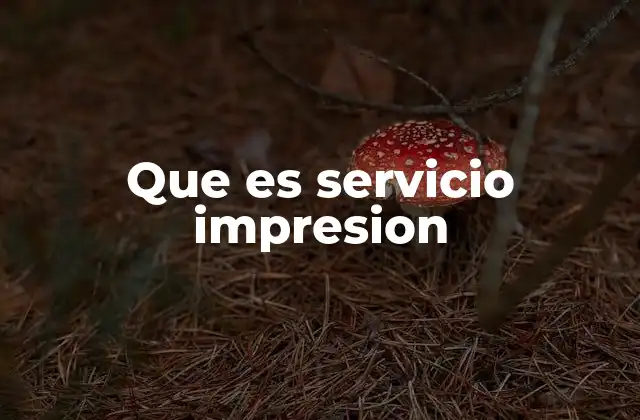 Que es Servicio Impresion