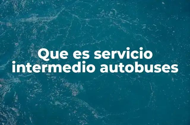 Que es Servicio Intermedio Autobuses