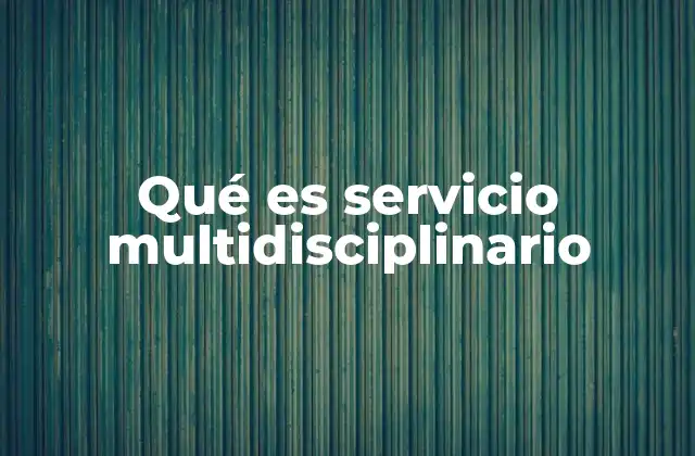 Qué es Servicio Multidisciplinario