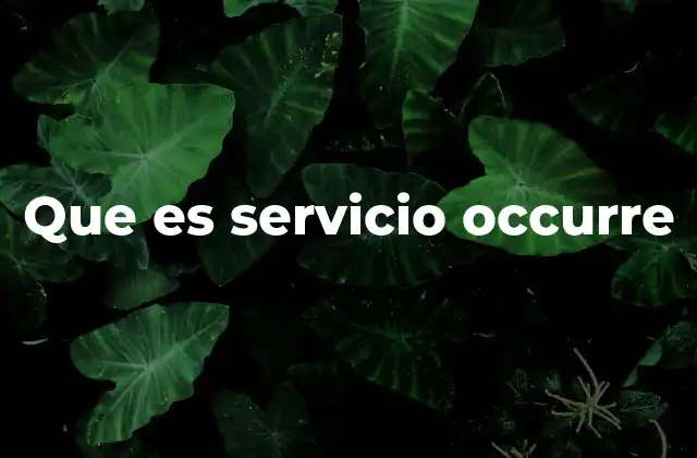 Que es Servicio Occurre