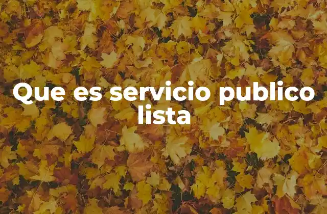 Que es Servicio Publico Lista