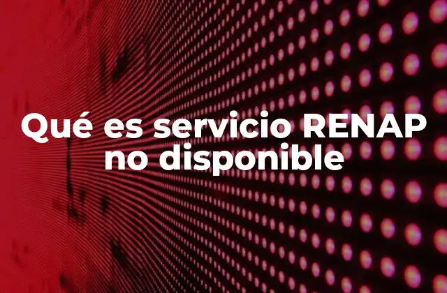 Qué es Servicio Renap No Disponible