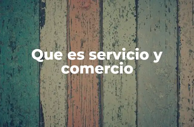 Que es Servicio y Comercio