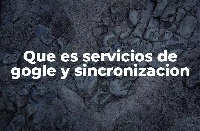 Que es Servicios de Gogle y Sincronizacion