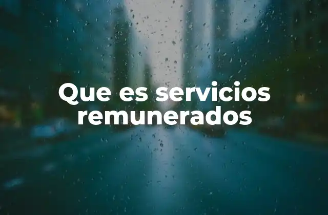 Que es Servicios Remunerados