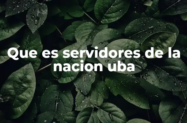 Que es Servidores de la Nacion Uba