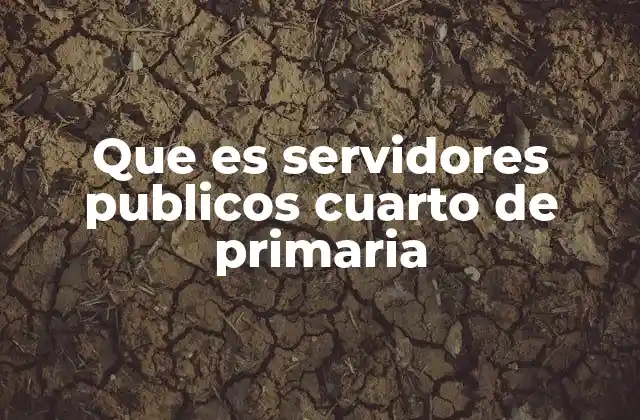Que es Servidores Publicos Cuarto de Primaria