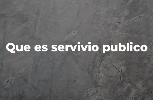 Que es Servivio Publico