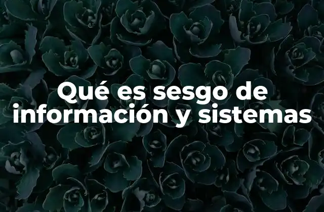 Qué es Sesgo de Información y Sistemas