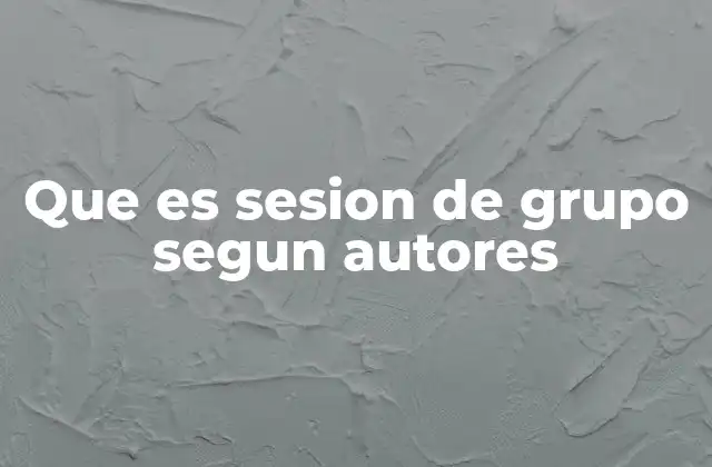 Que es Sesion de Grupo Segun Autores