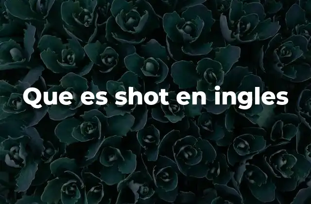 Que es Shot en Ingles