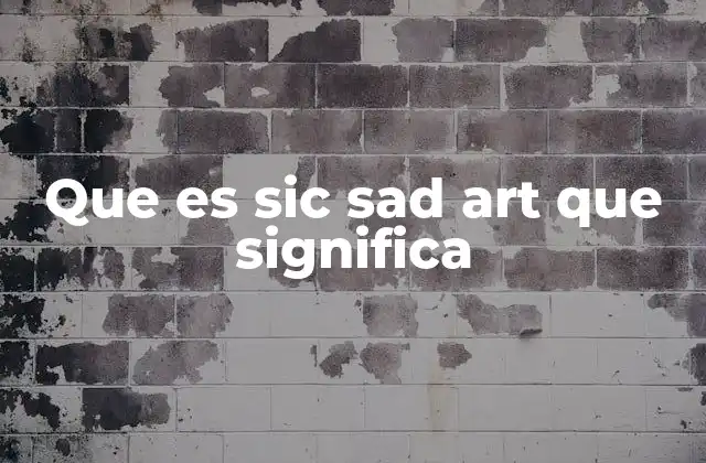Que es Sic Sad Art que Significa