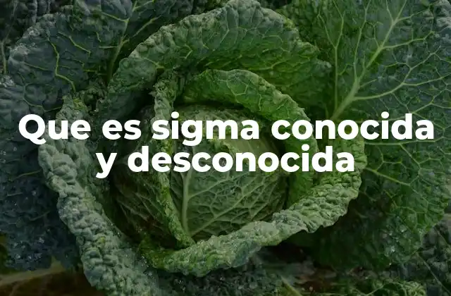 Que es Sigma Conocida y Desconocida