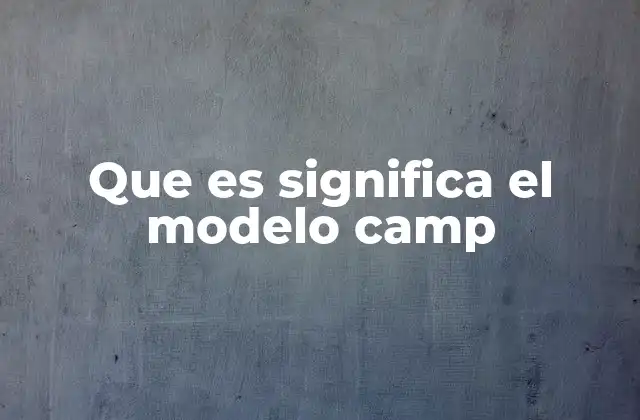 Que es Significa el Modelo Camp