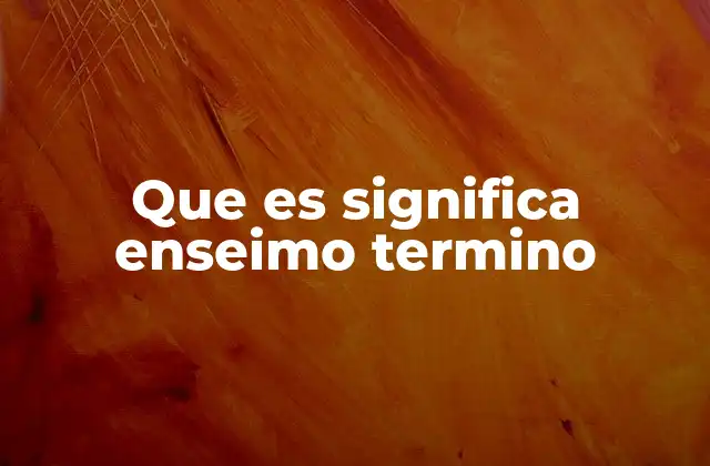 Que es Significa Enseimo Termino