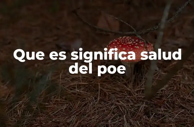 Que es Significa Salud Del Poe
