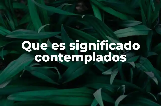 Que es Significado Contemplados