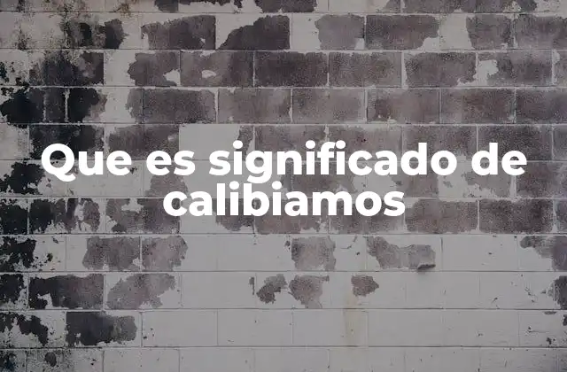 Que es Significado de Calibiamos
