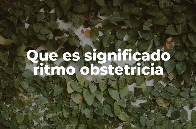 Que es Significado Ritmo Obstetricia