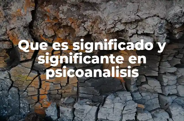 Que es Significado y Significante en Psicoanalisis