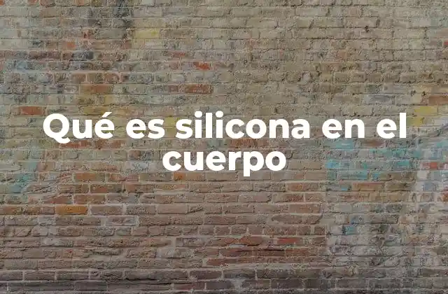 Qué es Silicona en el Cuerpo