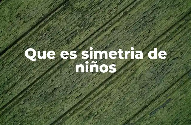 Que es Simetria de Niños